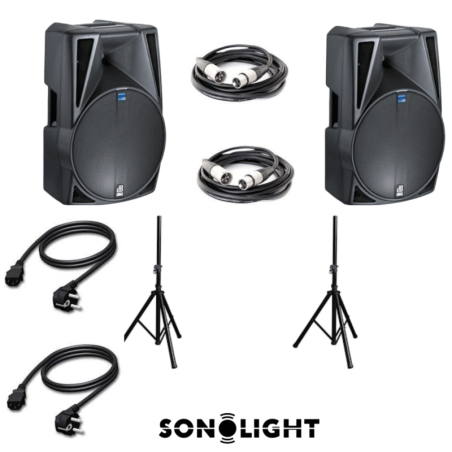 Pack sono 400w sonolight marseille paire d'enceintes amplifiées